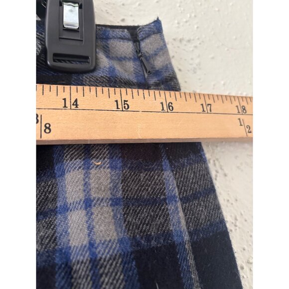 Ann Taylor Loft Women's Skirt Size 2 Blue Plaid Wool Blend Pencil Skirt - Picture 6 of 9